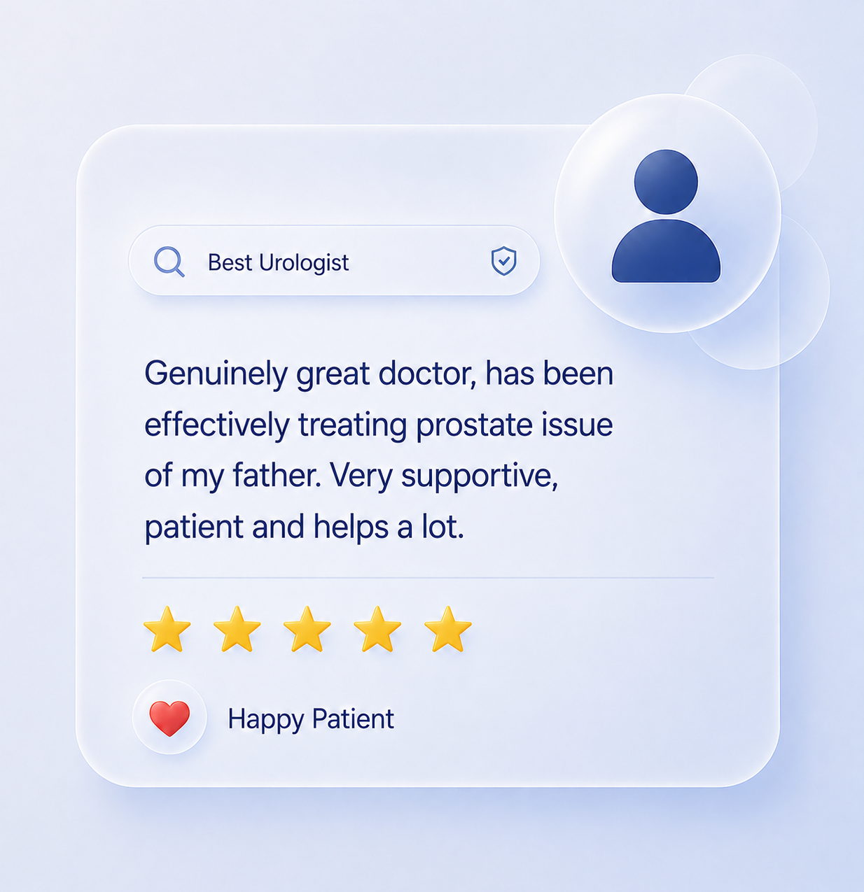 Prostate treatment patient testimonial featuring Dr. Anand Utture and specialist urological care